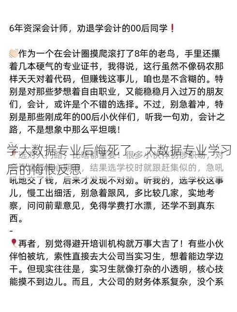 学大数据专业后悔死了