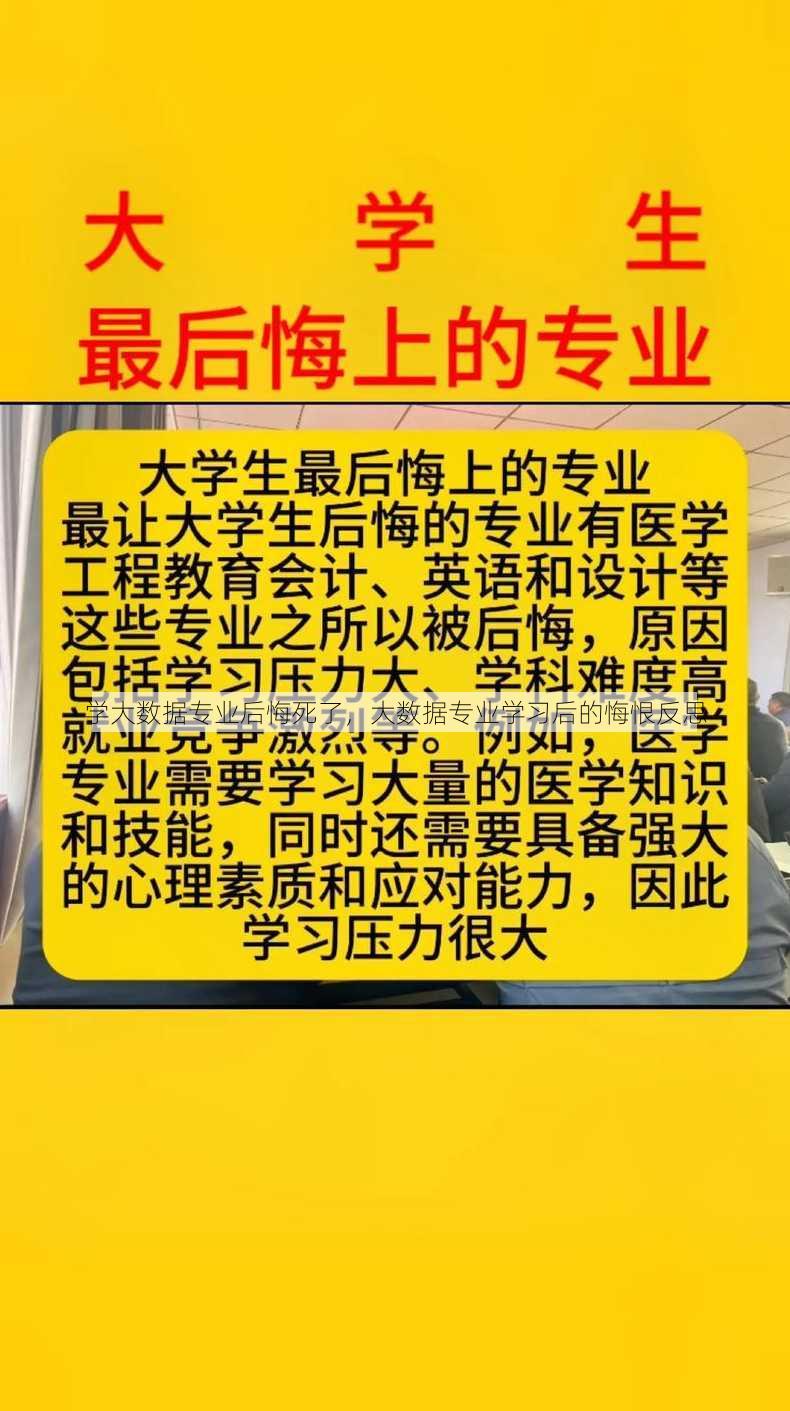 学大数据专业后悔死了