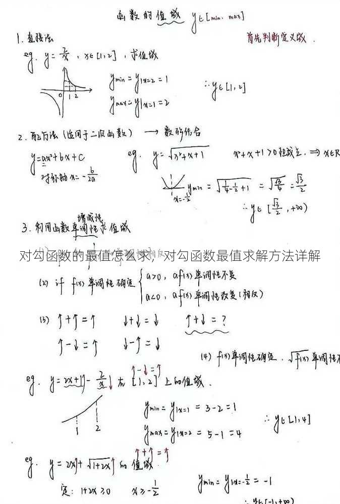 对勾函数的最值怎么求