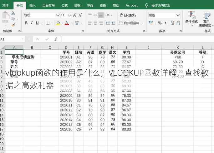 vlookup函数的作用是什么