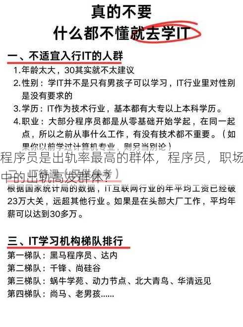 程序员是出轨率最高的群体