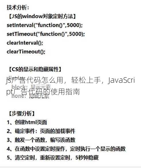 js广告代码怎么用