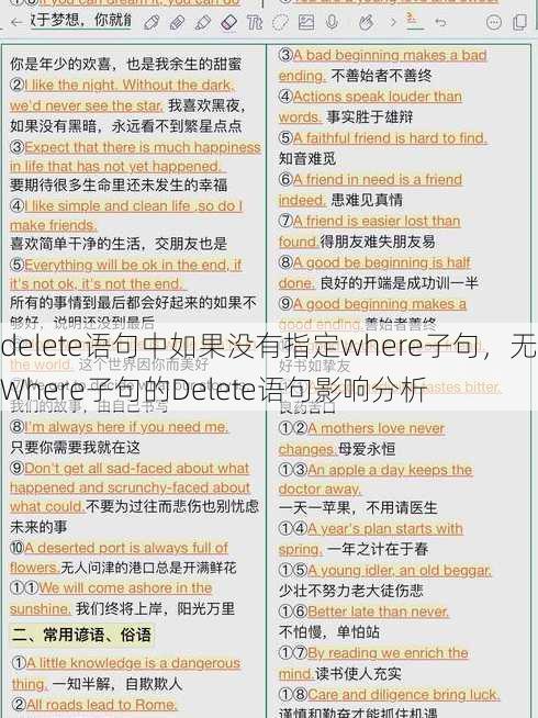 delete语句中如果没有指定where子句