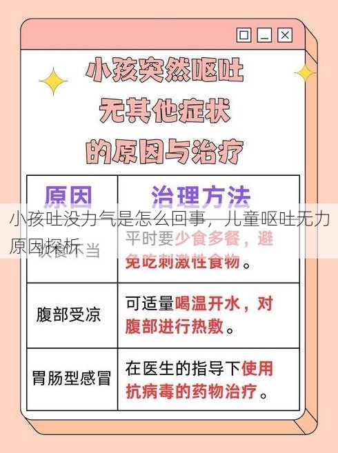 小孩吐没力气是怎么回事