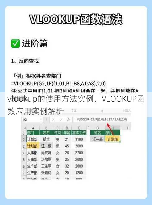 vlookup的使用方法实例