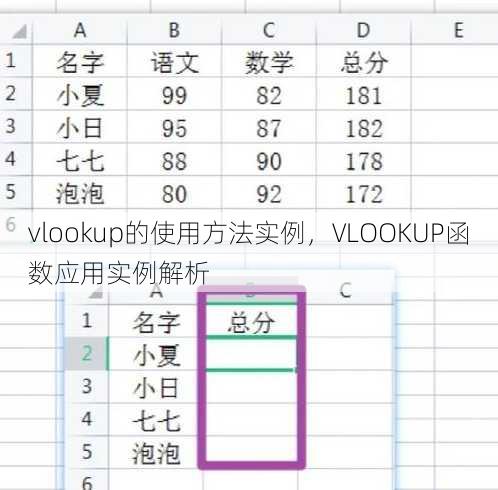 vlookup的使用方法实例