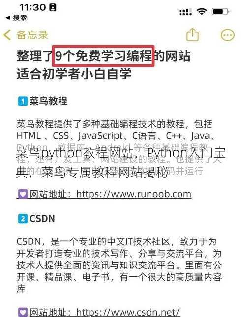 菜鸟python教程网站