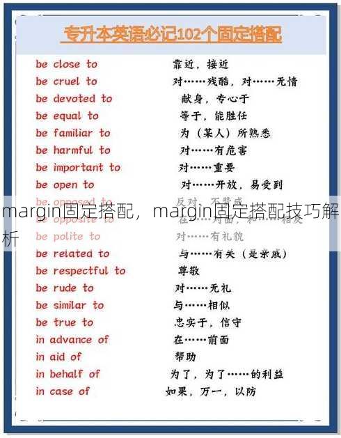margin固定搭配