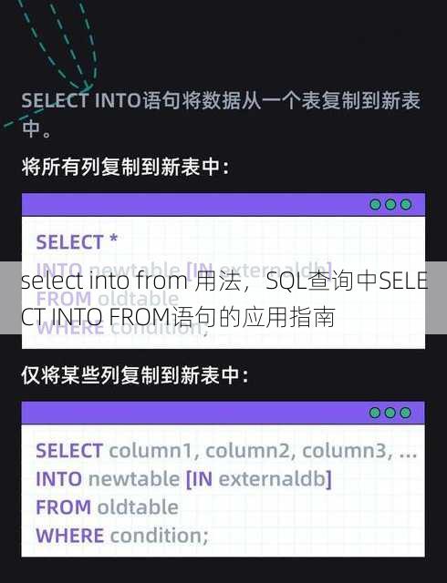 select into from 用法