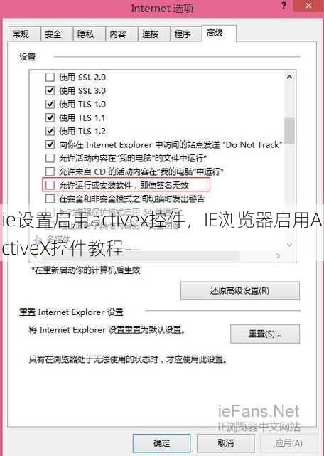 ie设置启用activex控件