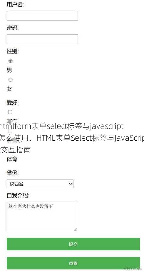 htmlform表单select标签与javascript怎么使用