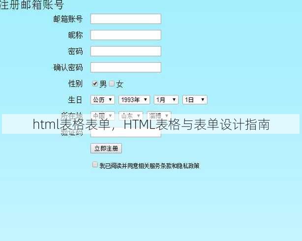 html表格表单