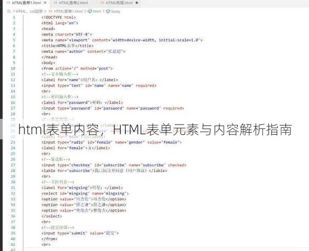 html表单内容