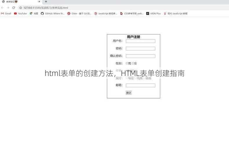 html表单的创建方法