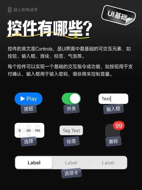 控件设计（控件设计的图例和定义解析）