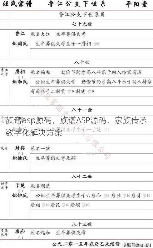 族谱asp源码