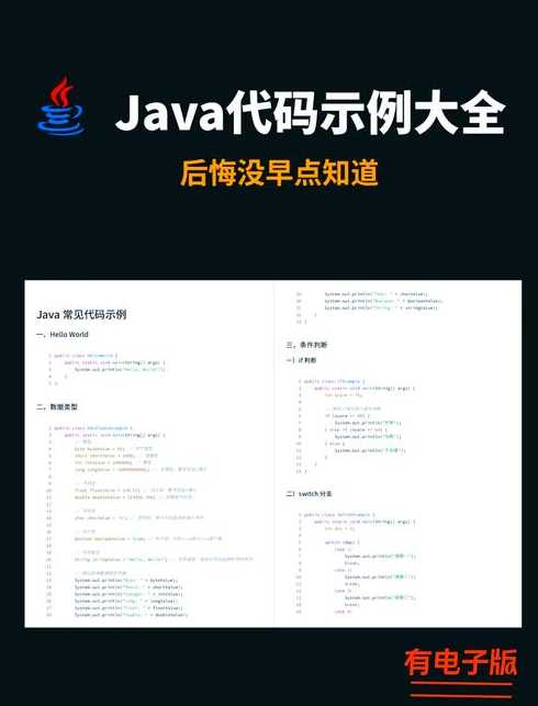简单的java代码例子（简单的java代码例子有哪些）