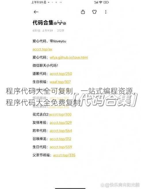 程序代码大全可复制