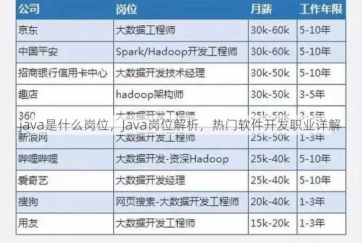 java是什么岗位