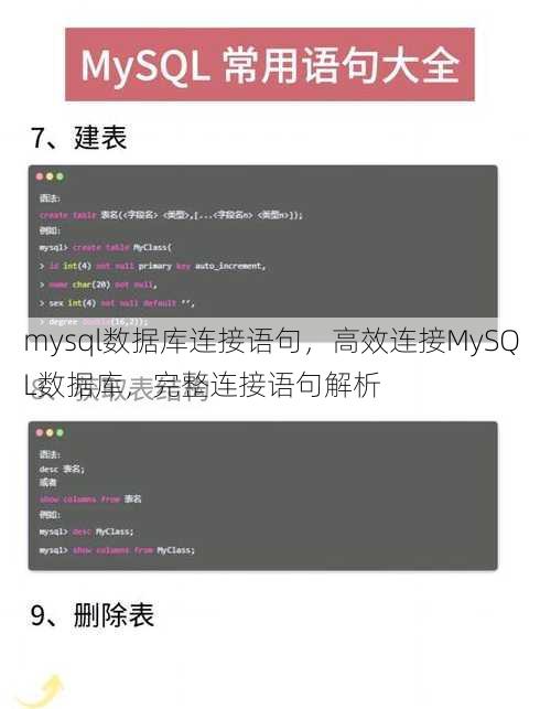 mysql数据库连接语句
