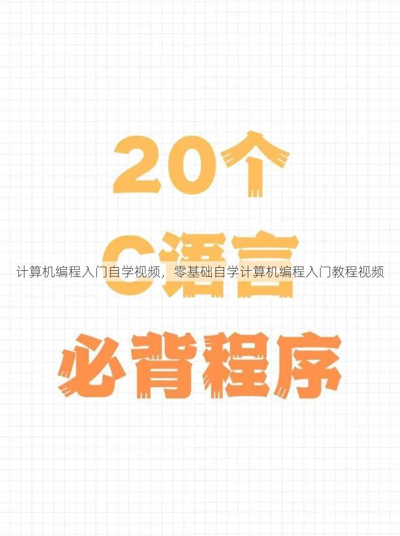 计算机编程入门自学视频
