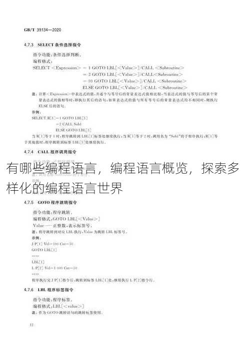 有哪些编程语言
