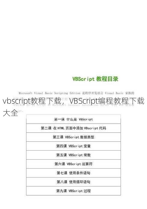 vbscript教程下载
