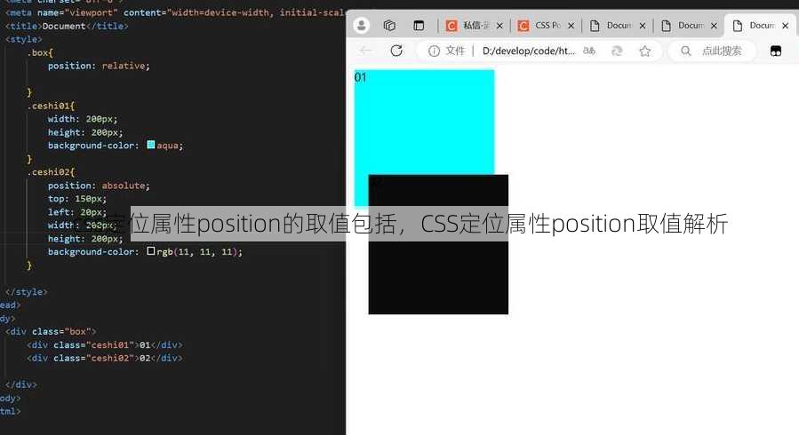css定位属性position的取值包括