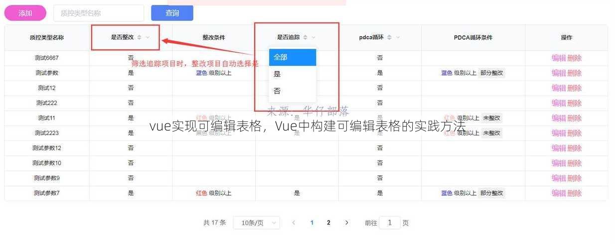 vue实现可编辑表格