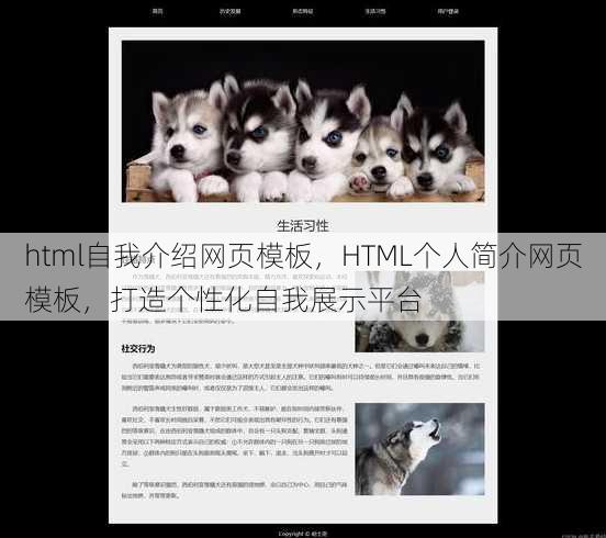 html自我介绍网页模板