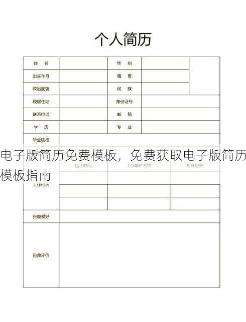 电子版简历免费模板