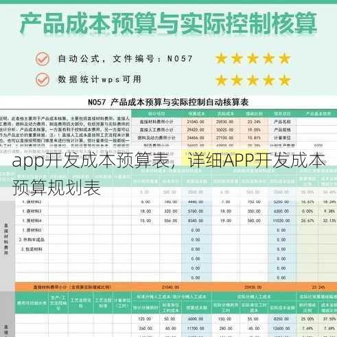 app开发成本预算表