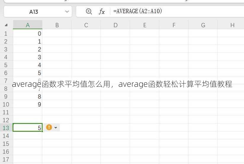 average函数求平均值怎么用