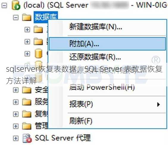 sqlserver恢复表数据