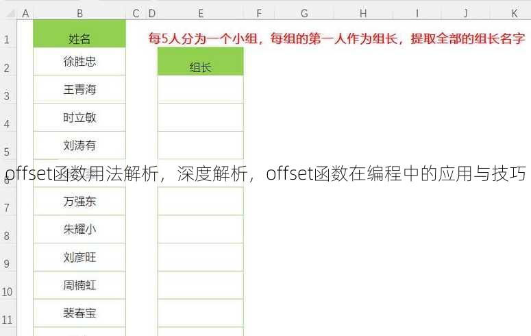 offset函数用法解析