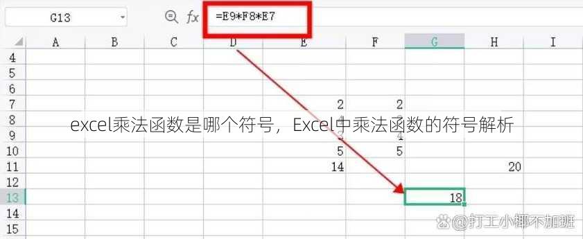 excel乘法函数是哪个符号