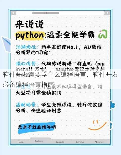 软件开发需要学什么编程语言