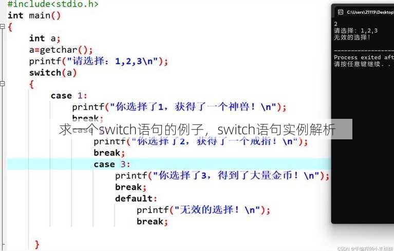 求一个switch语句的例子
