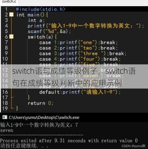 switch语句成绩等级例子