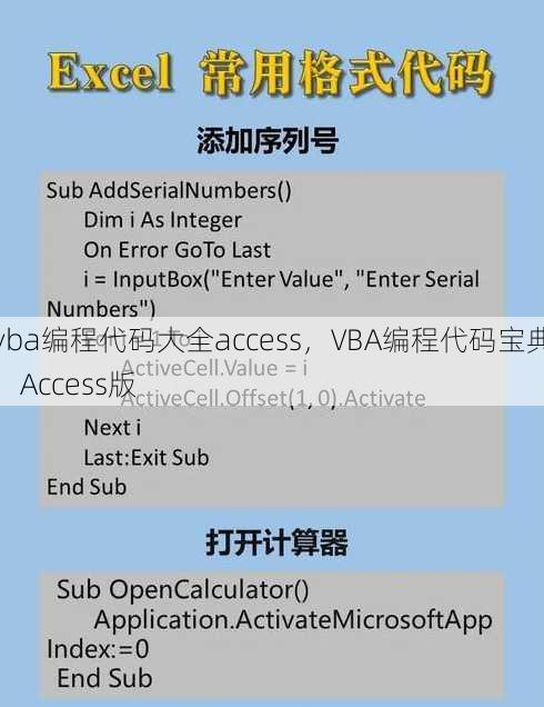 vba编程代码大全access