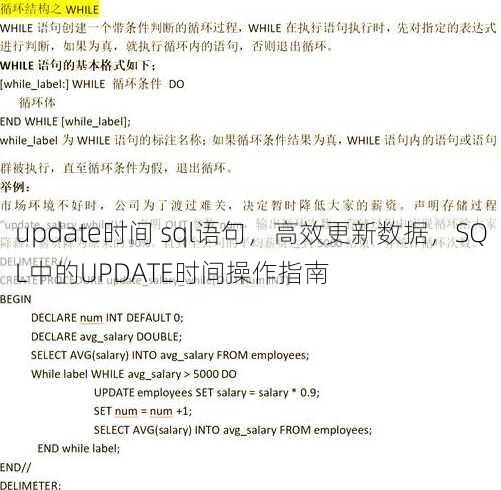 update时间 sql语句