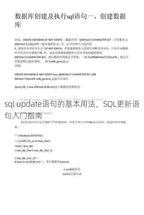 sql update语句的基本用法
