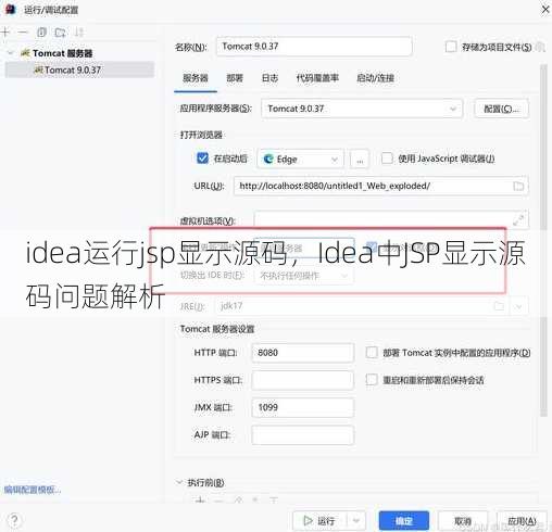 idea运行jsp显示源码