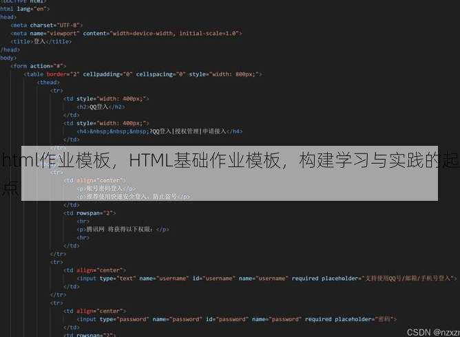 html作业模板