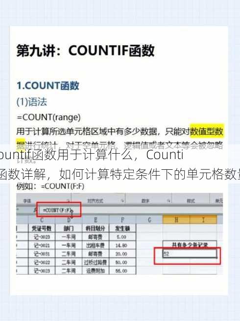 countif函数用于计算什么