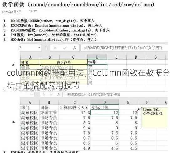 column函数搭配用法