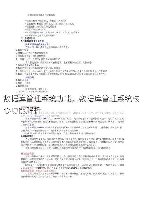 数据库管理系统功能
