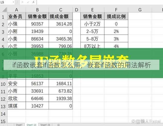if函数嵌套if函数怎么用