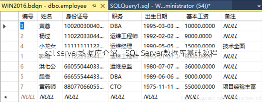 sql server数据库介绍