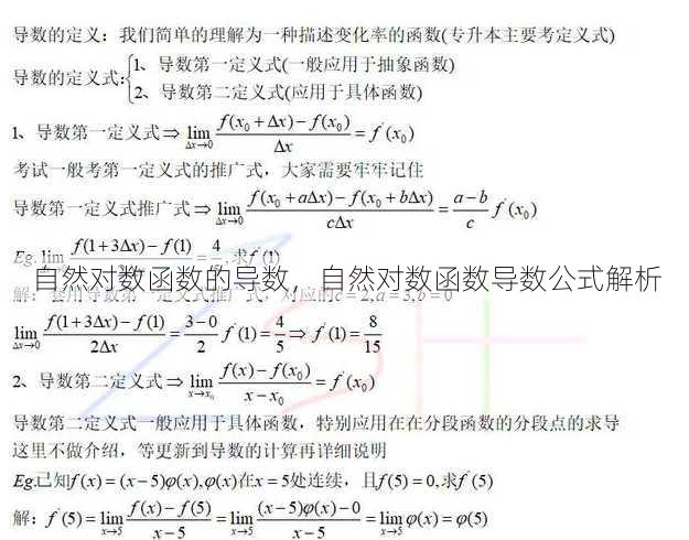 自然对数函数的导数